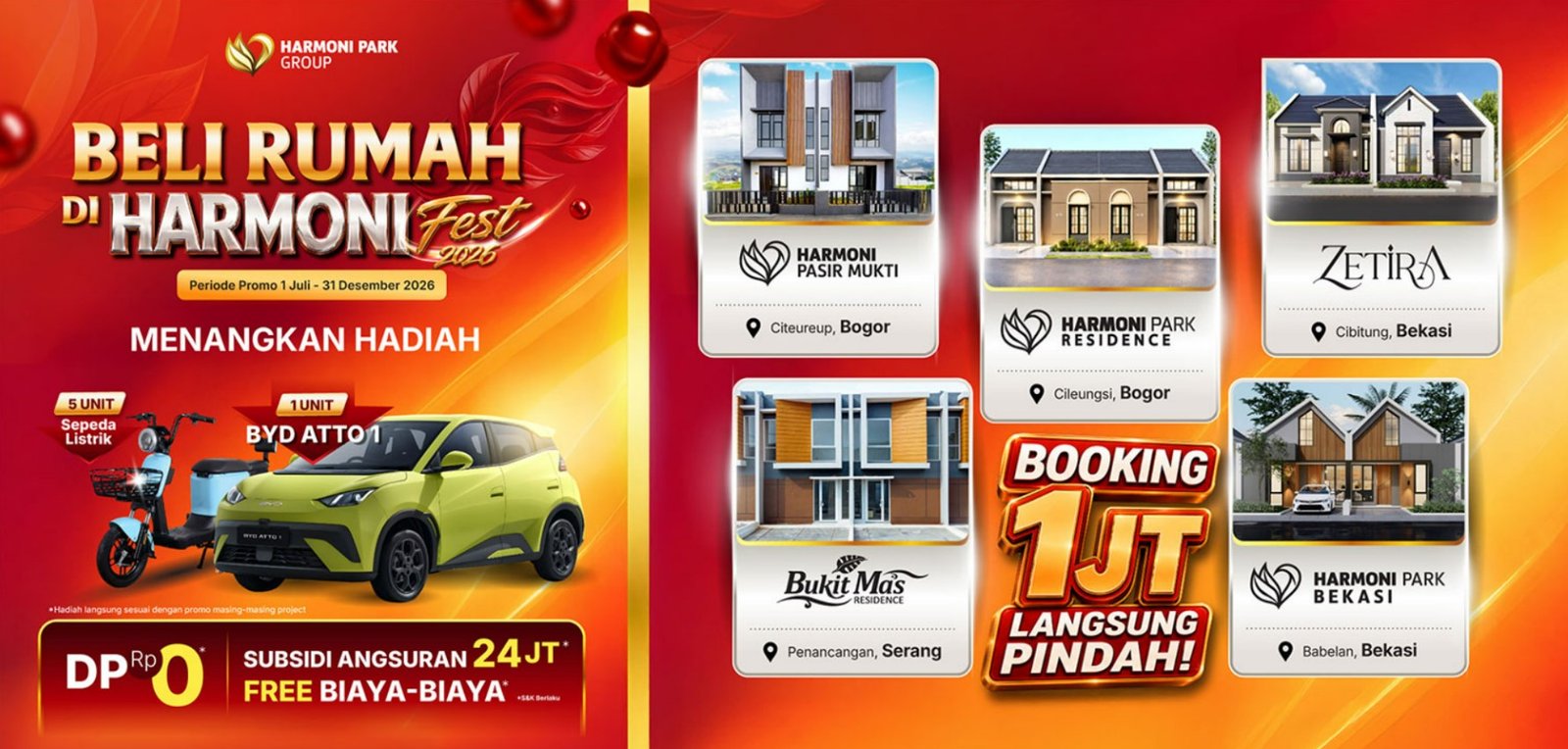 Harmoni Fest 2026 Resmi Dimulai! Booking Rp1 Juta Langsung Bisa Pindah ke Rumah Impian 
